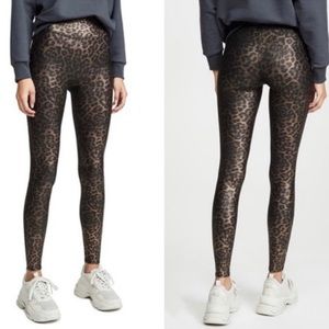 SPANX faux leather leopard leggings- petite large